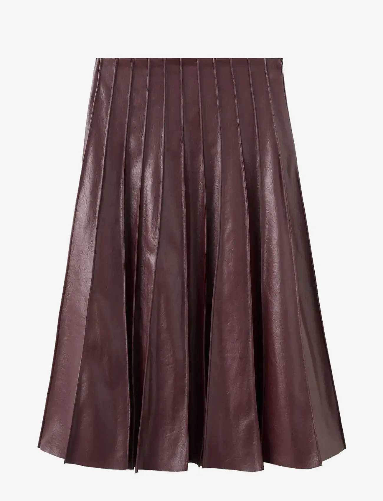 Mango - Faux-leather godet skirt - plisseeritud seelikud - dark red - 1