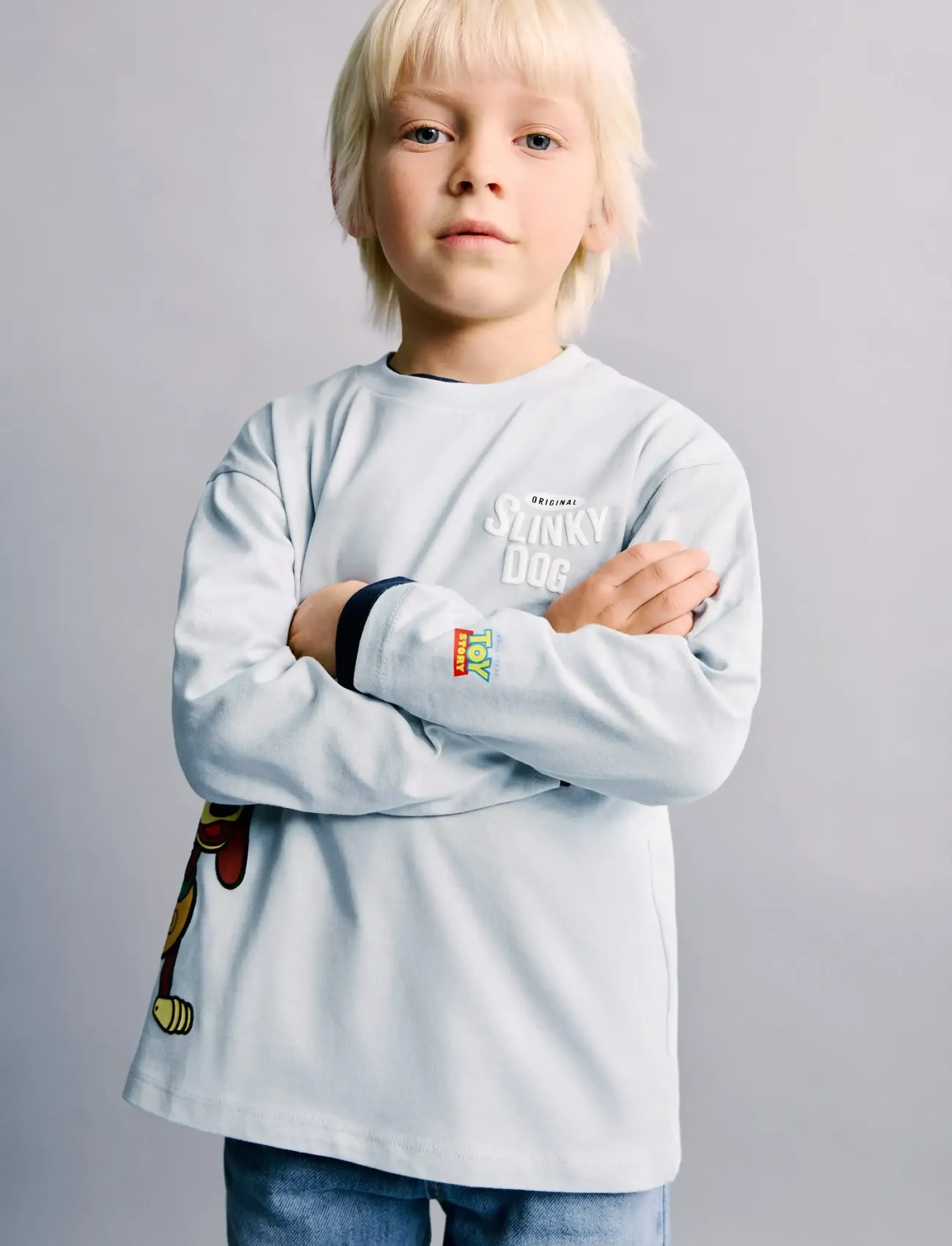 Mango Toy Story T-Shirt, Børn, Langærmet T-Shirt, Grå, Str: 2-3