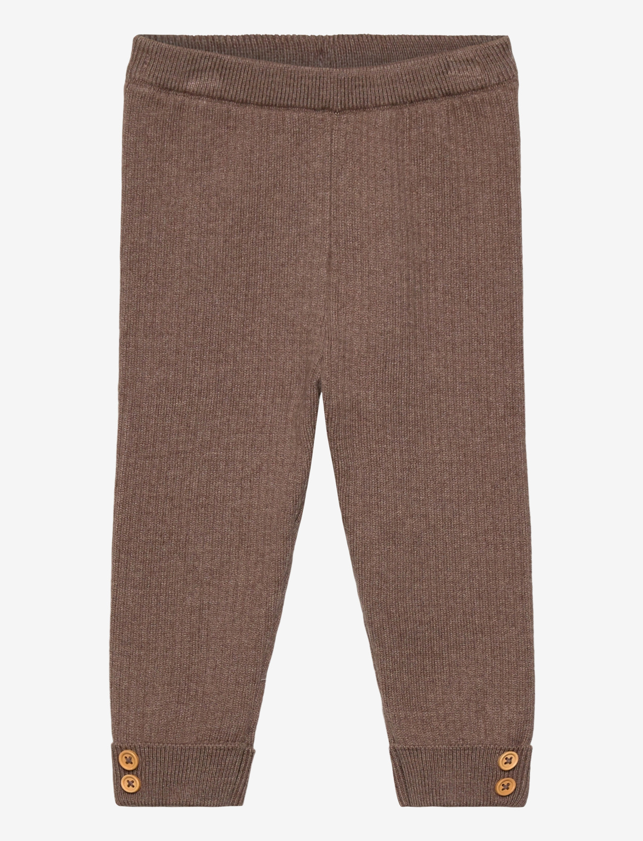 Mango - Ribbed knitted leggings - leggings - medium brown - 0