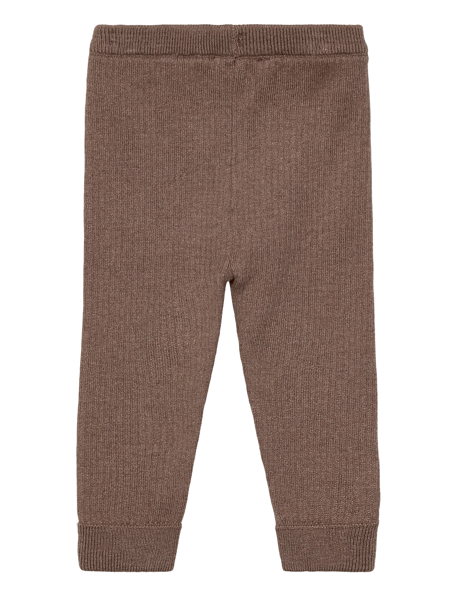 Mango - Ribbed knitted leggings - leggings - medium brown - 1