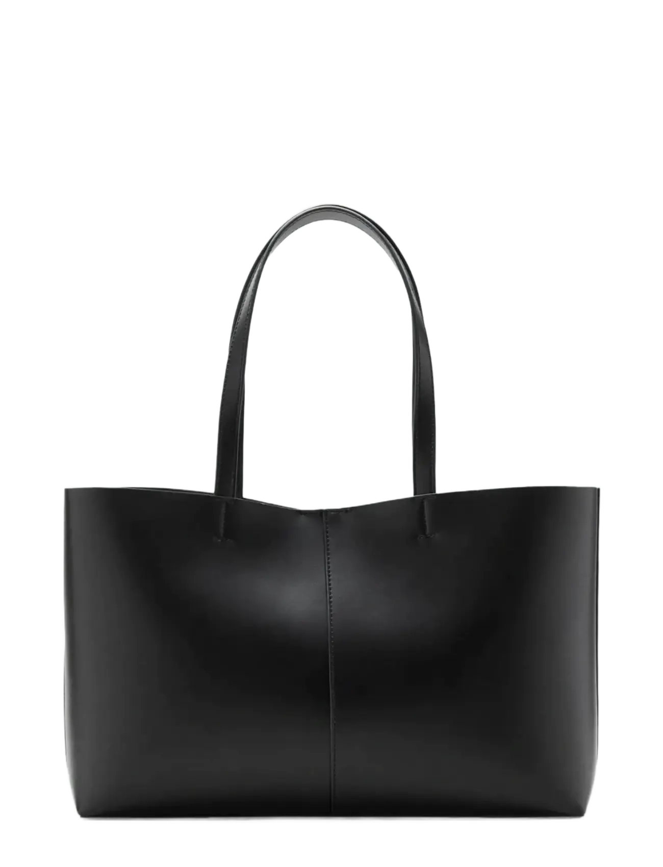 Mango Shopper bag with double handle - Mango - BLACK / black