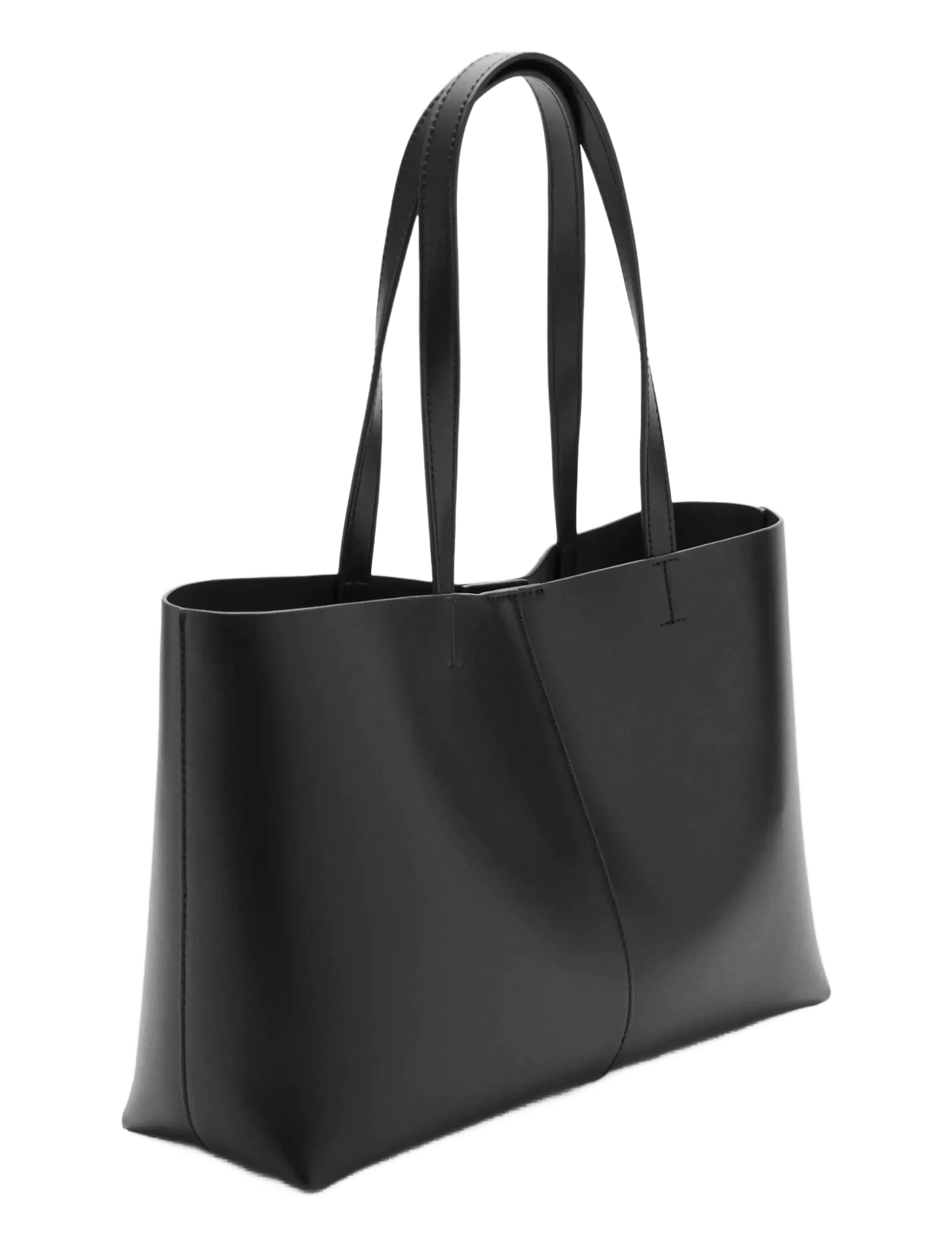 Mango - Shopper bag with double handle - aksessuaarid - black - 1
