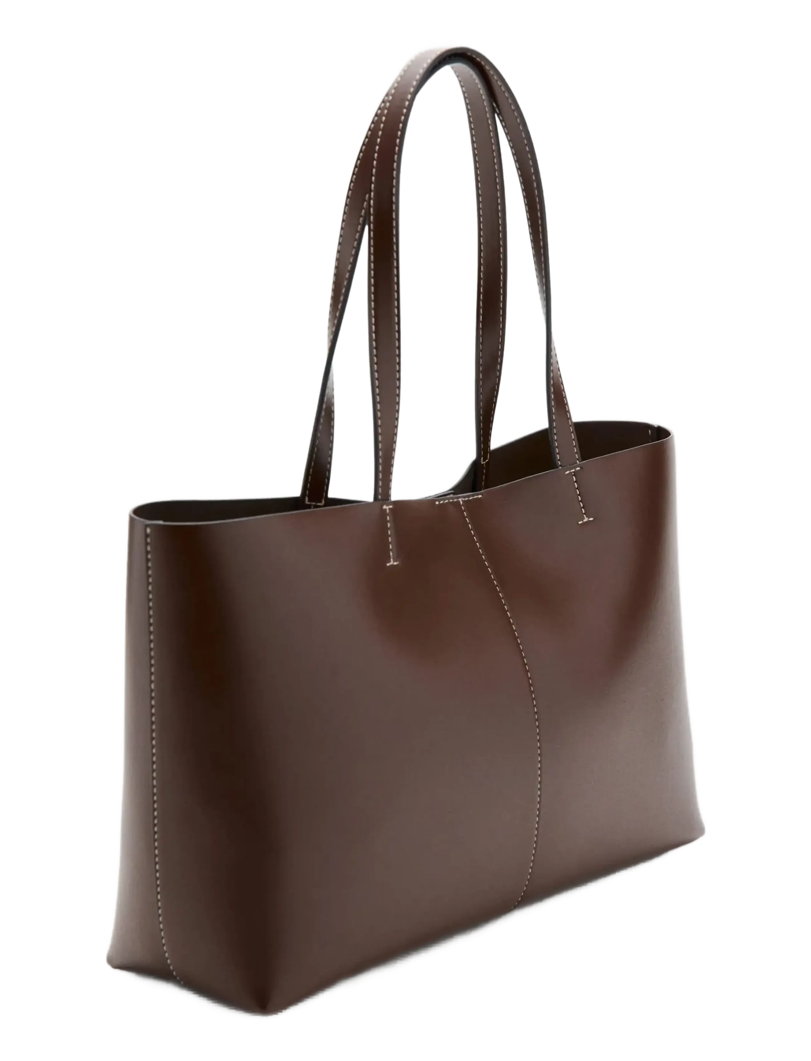 Mango - Shopper bag with double handle - aksessuaarid - brown - 1