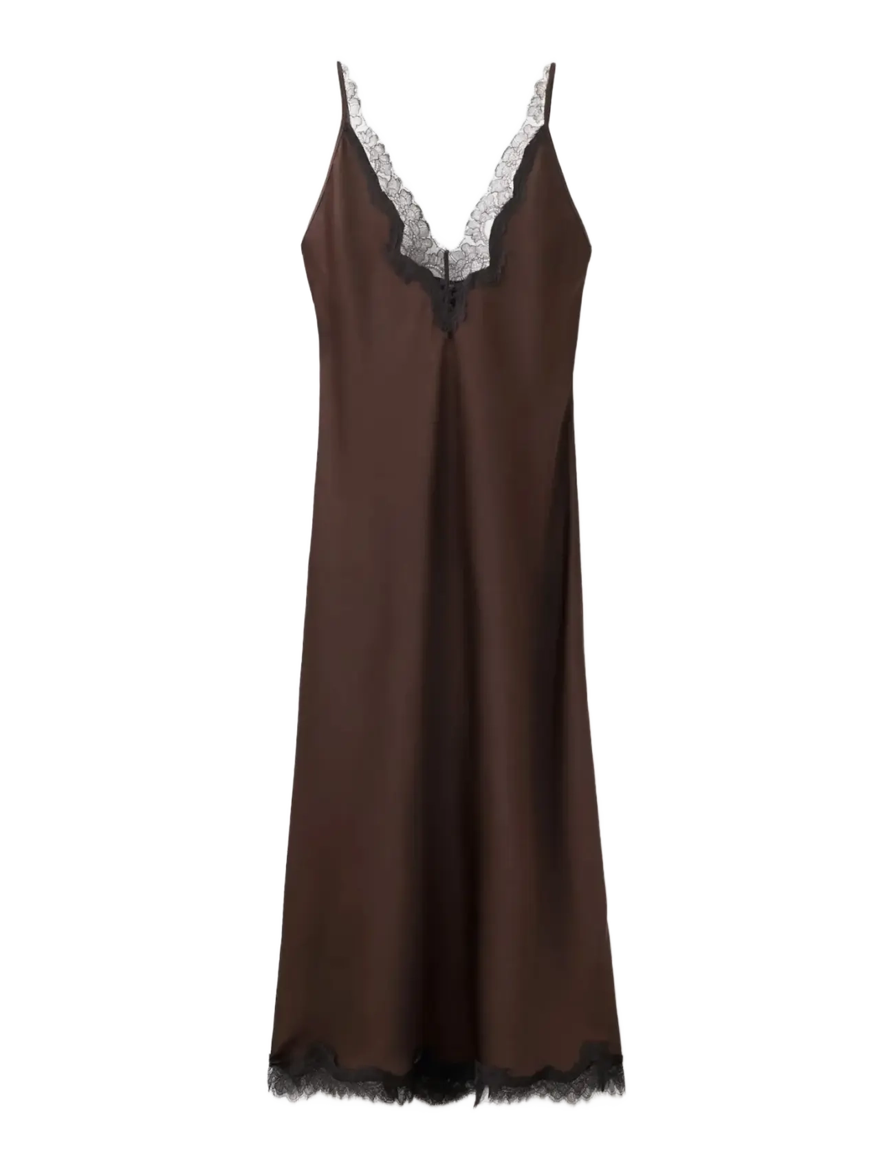 MANGO Satin Camisole Kleid Braun - M - Damen