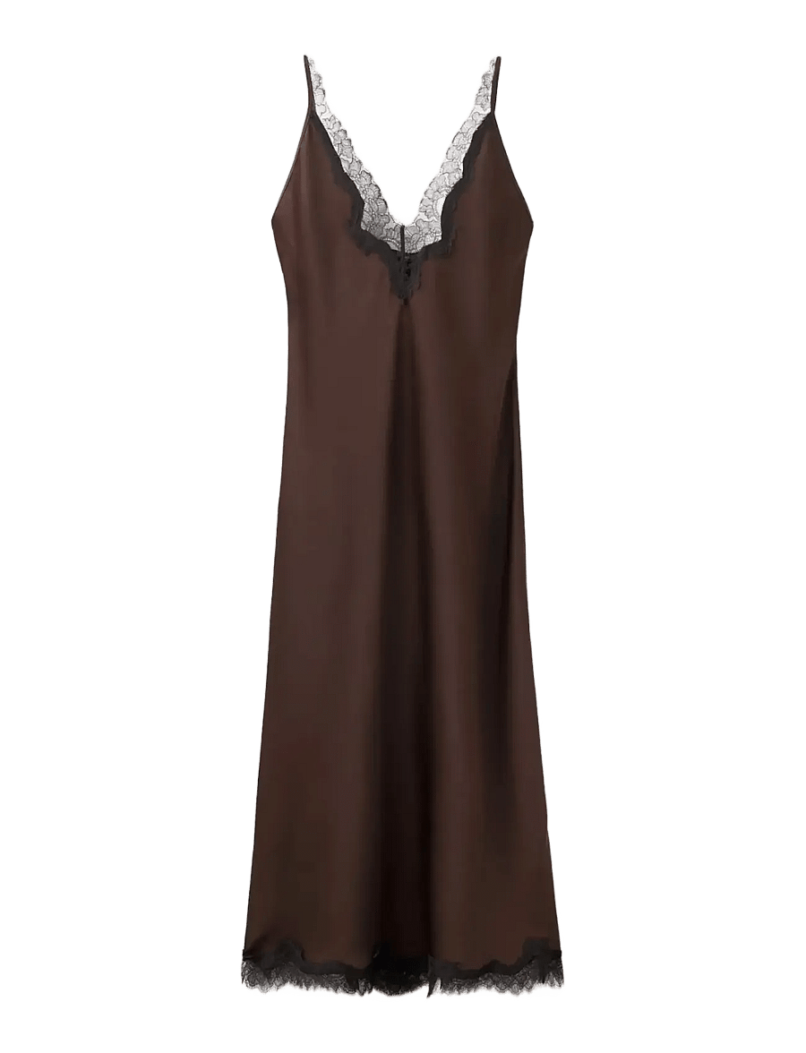Mango - Satin camisole dress - brown - 1