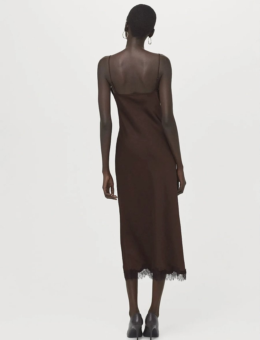 Mango - Satin camisole dress - brown - 2