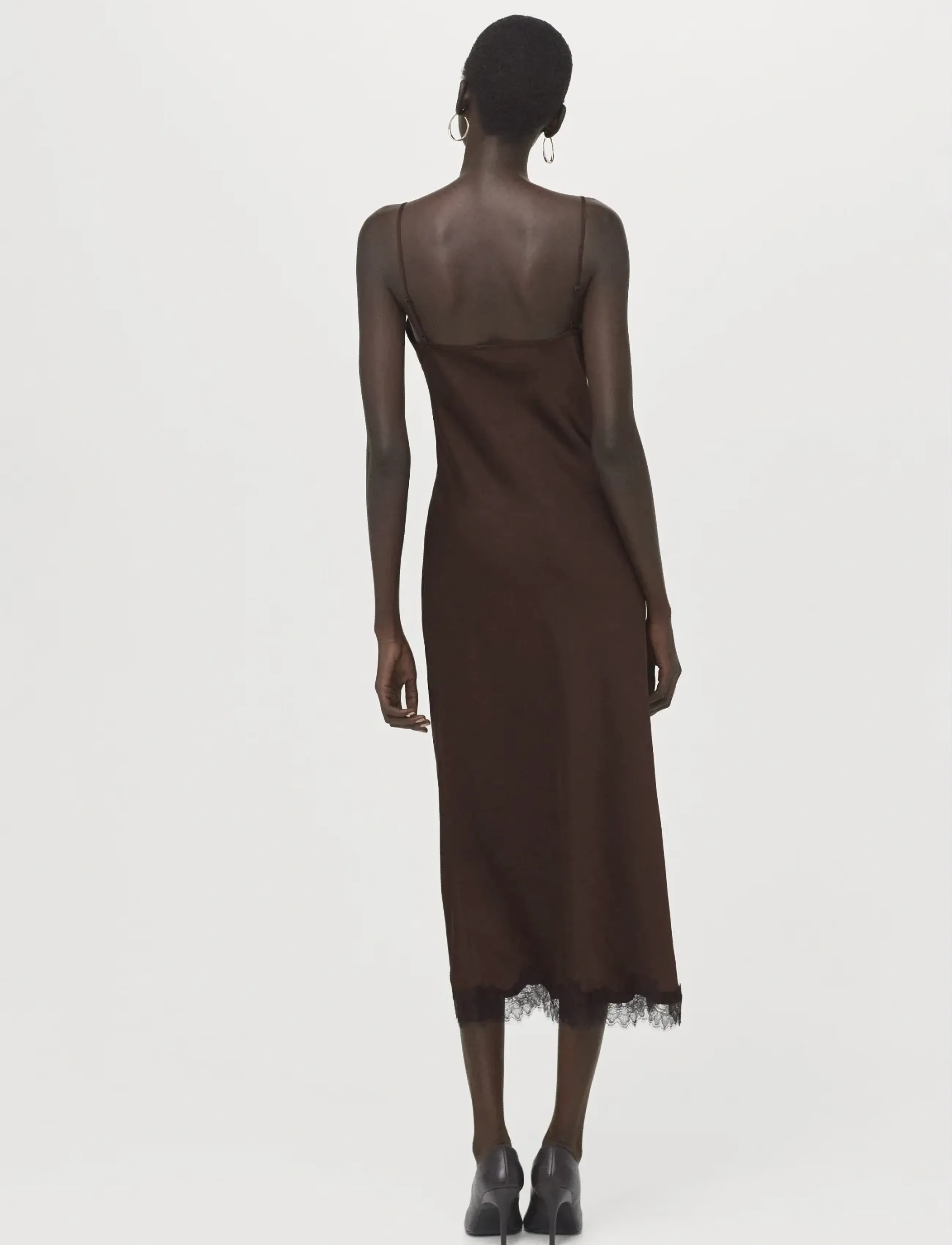 Mango - Satin camisole dress - slipklänningar - brown - 2