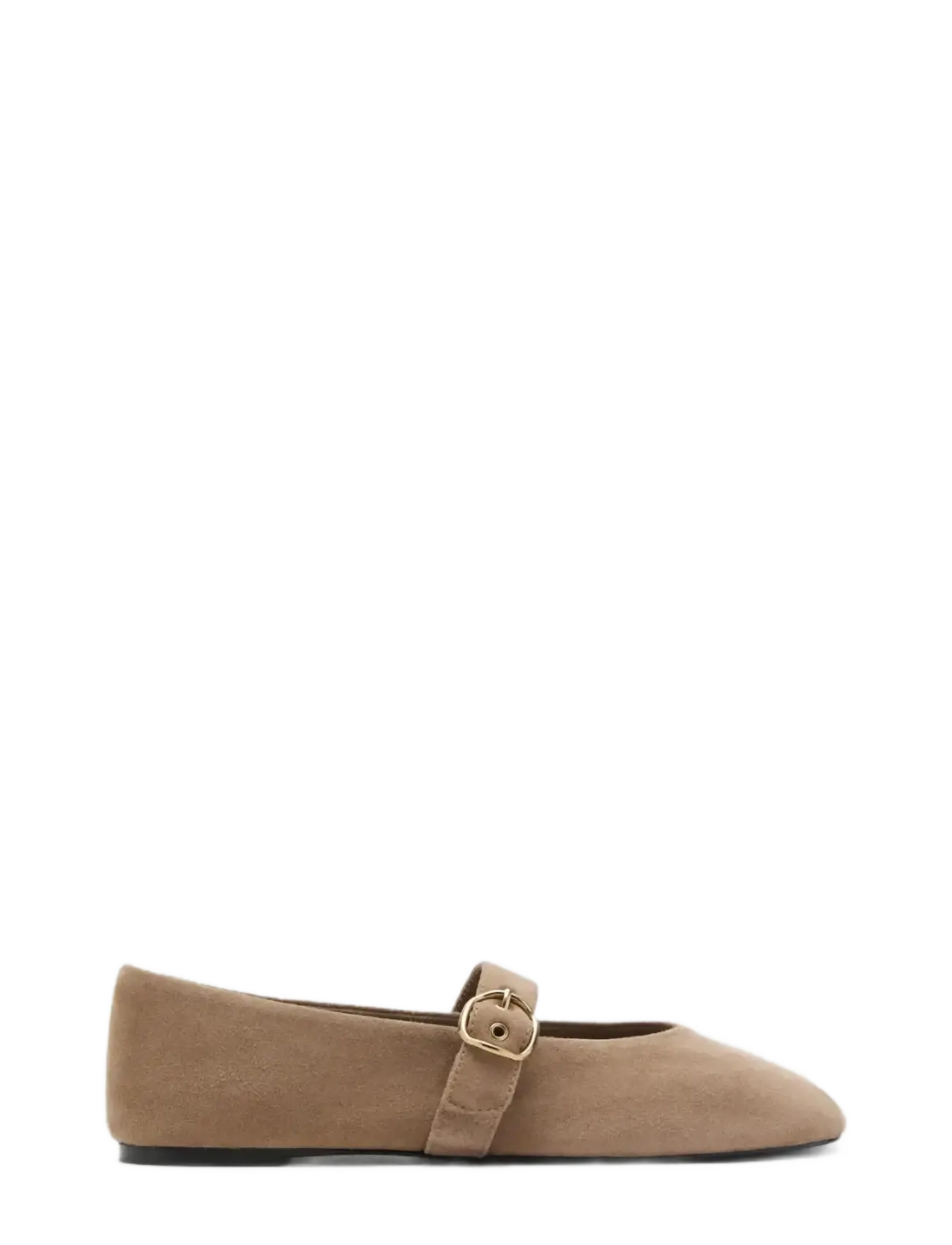 Mango Suede Leather Ballet Flats, 40, Schuhe, Beige - Mary Jane Shoe, Frauen