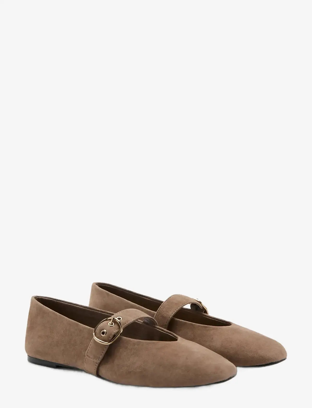 Mango - Suede leather ballet flats - baleriinad - lt pastel brown - 0
