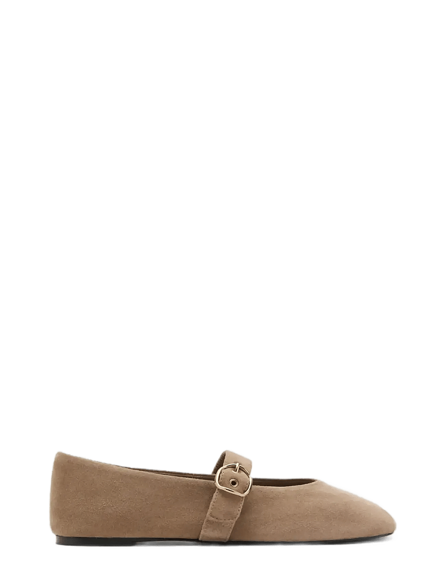 Mango - Suede leather ballet flats - besondere anlässe - lt pastel brown - 0