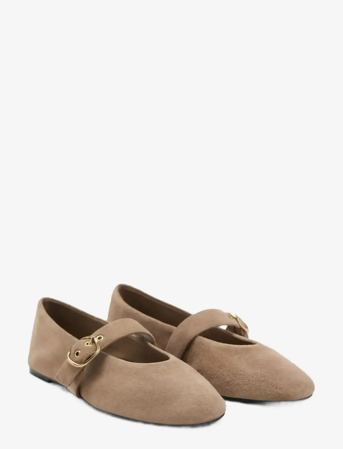 Mango - Suede leather ballet flats - baleriinad - lt pastel brown - 1