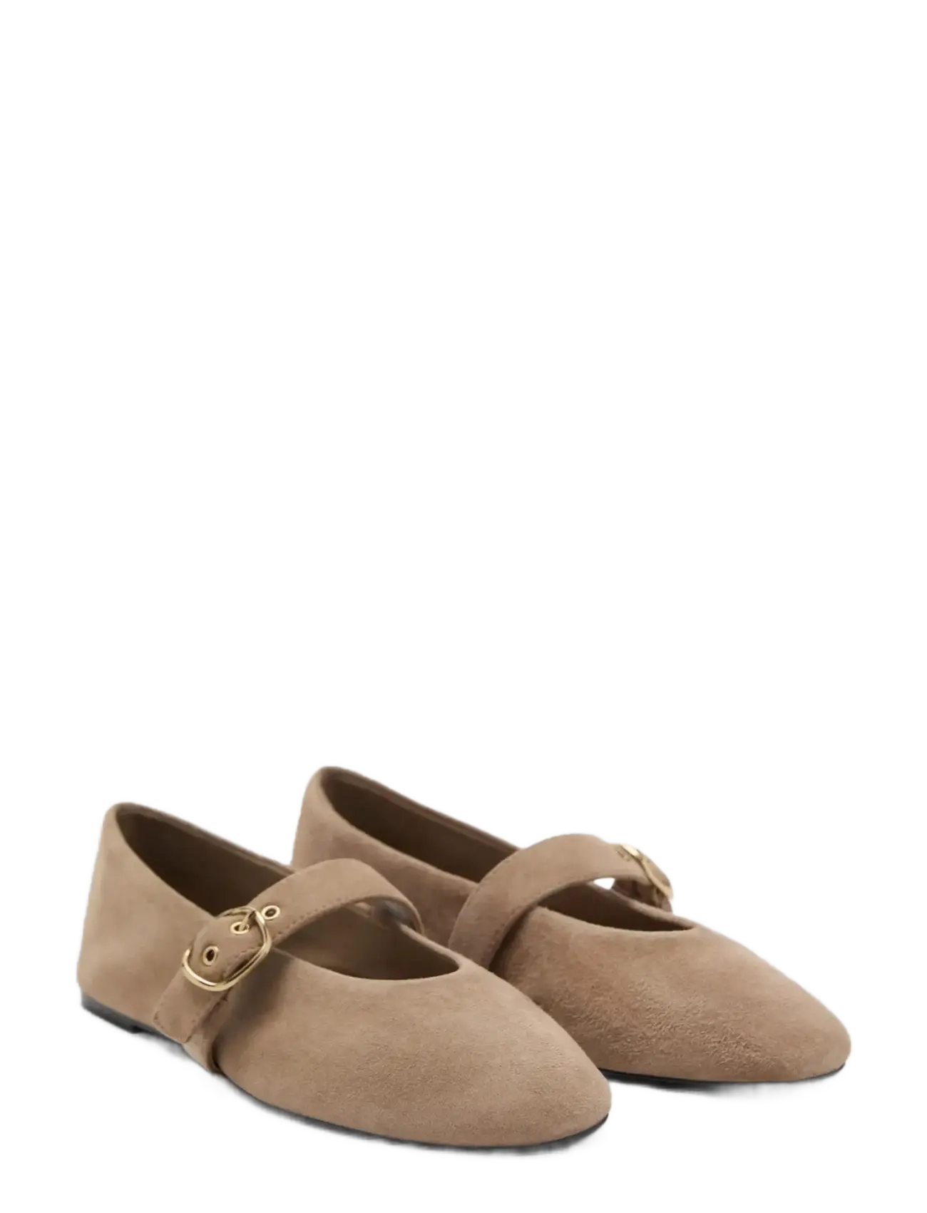 Mango - Suede leather ballet flats - lt pastel brown - 1