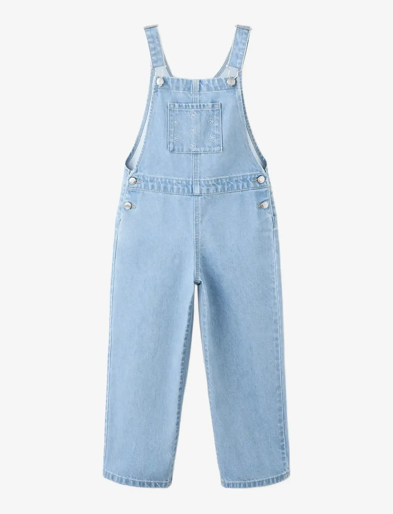 Mango - Embroidered denim dungarees - jumpsuits - open blue - 0