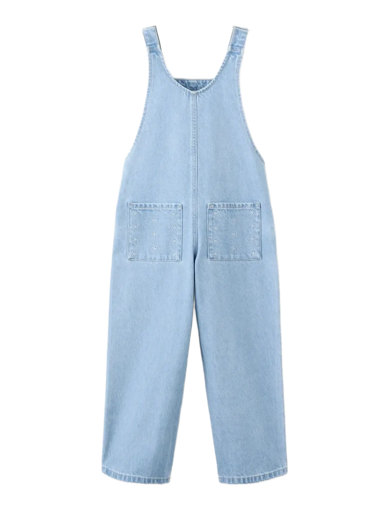 Mango - Embroidered denim dungarees - summer savings - open blue - 1