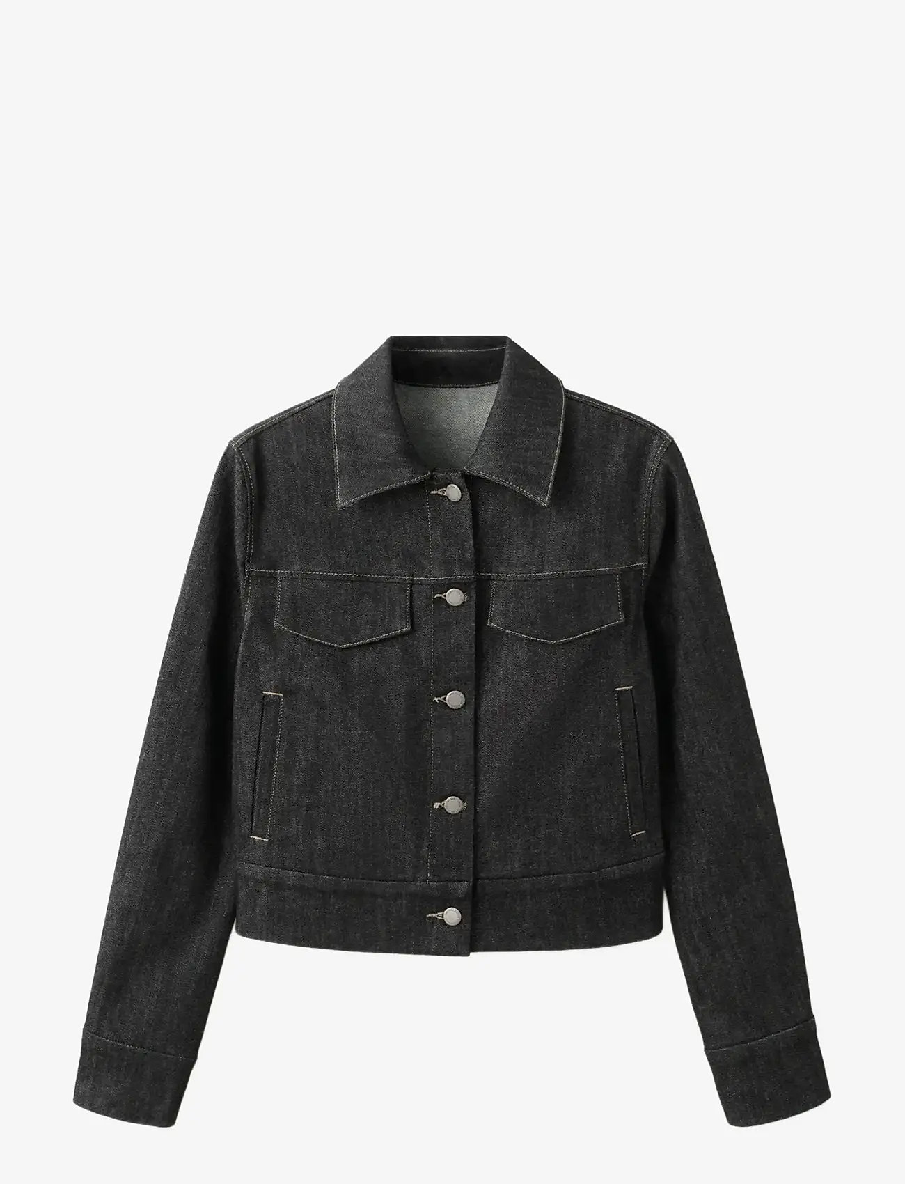 Mango - Fitted denim jacket with pockets - odzież wierzchnia - black - 1
