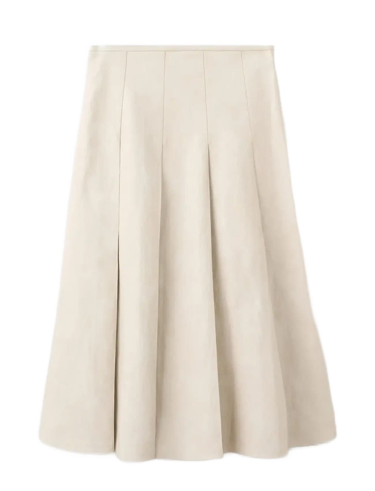 Mango Faux-leather godet skirt - Inspiration - LIGHT BEIGE / cream