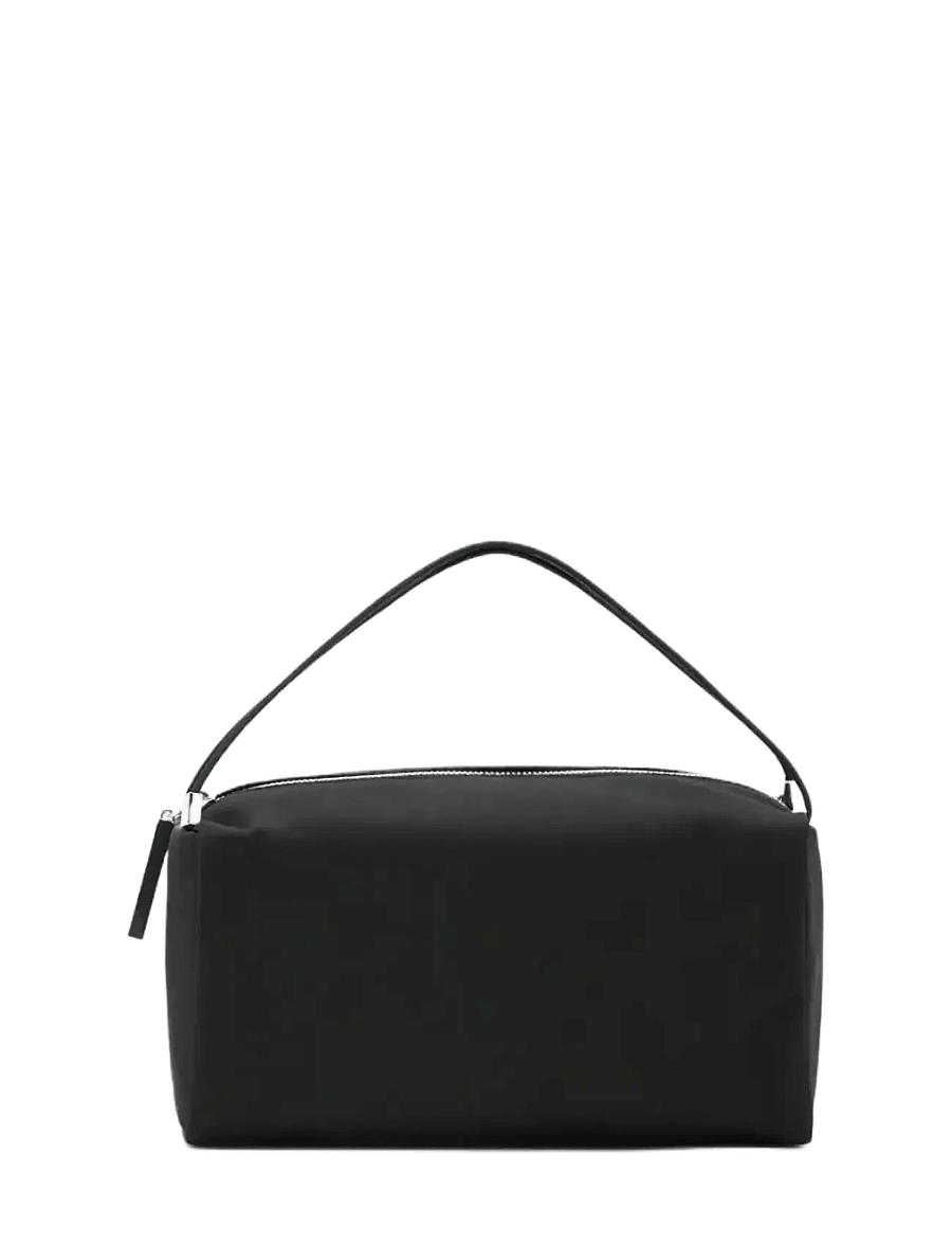 Mango - Nylon handbag with double strap handles - hverdags stil - black - 0