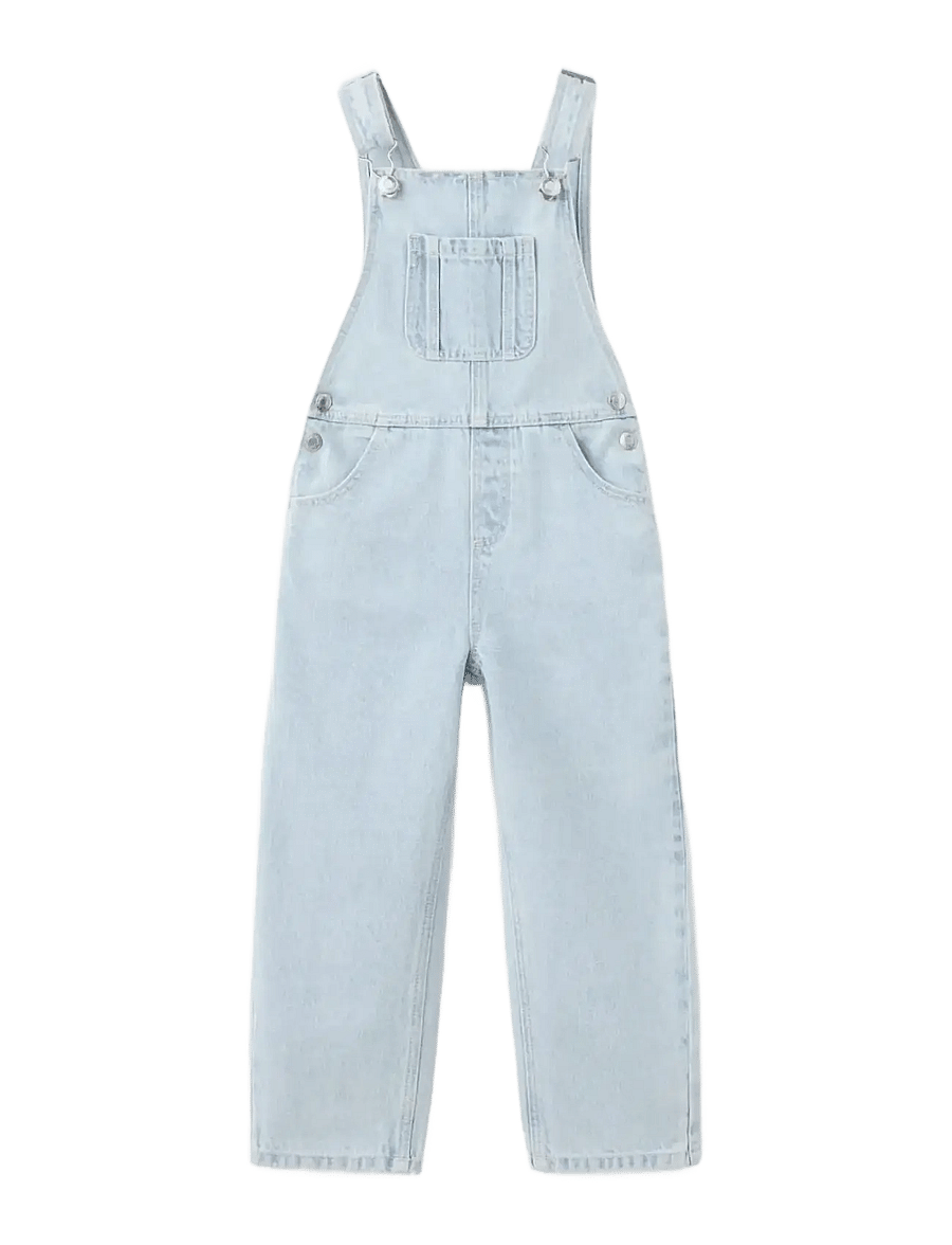 Mango - Long denim dungarees - overalls - open blue - 1