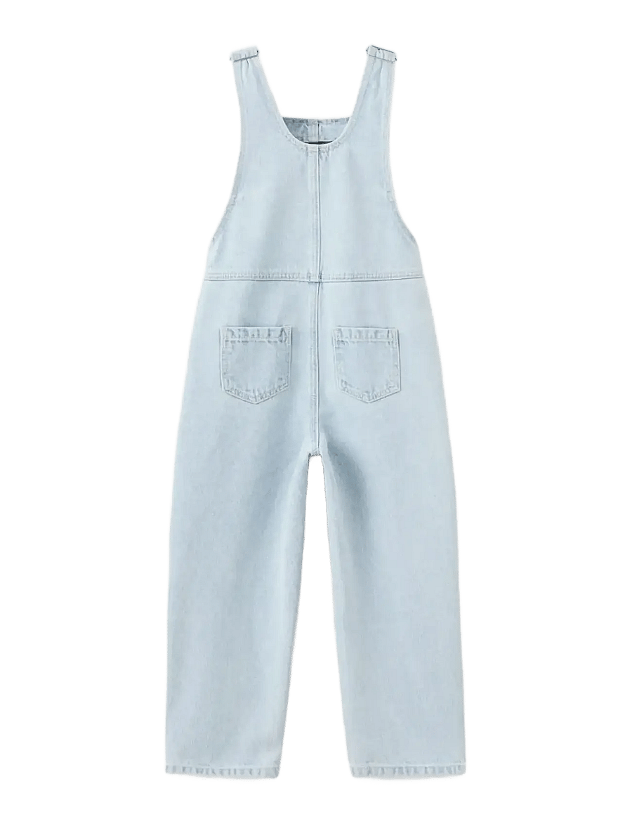Mango - Long denim dungarees - overalls - open blue - 2