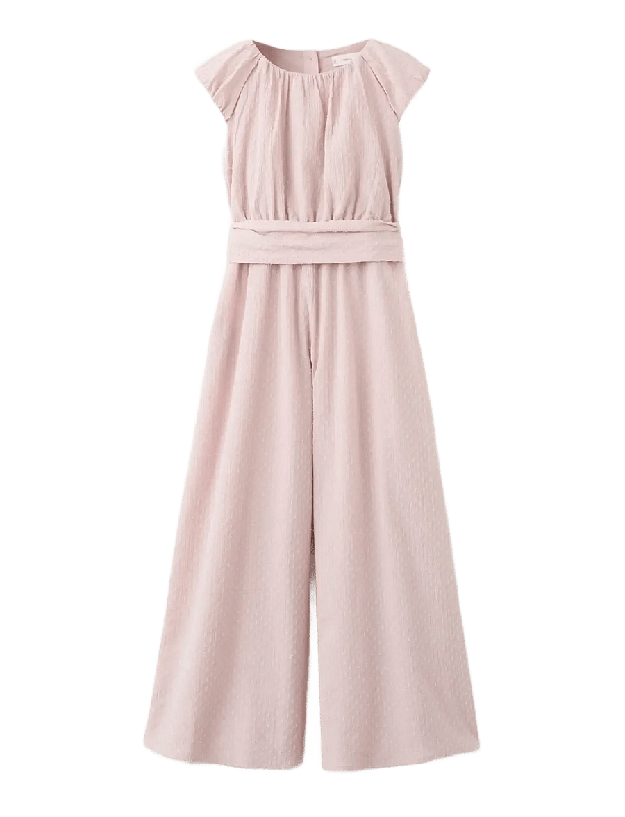 Mango - Bow long jumpsuit - byxdress - pink - 1