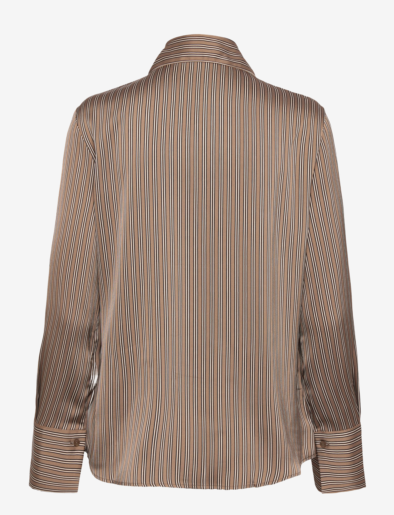 Mango - Satin striped shirt - langærmede skjorter - medium brown - 2