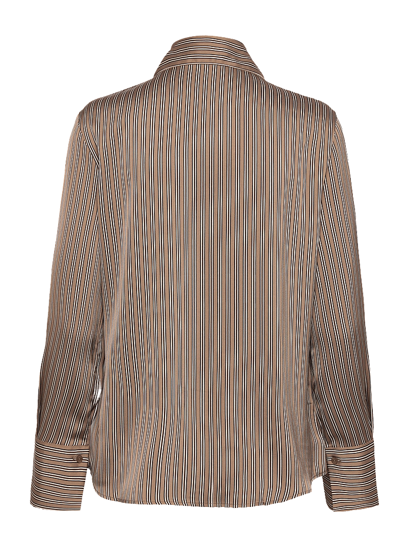 Mango - Satin striped shirt - pitkähihaiset kauluspaidat - medium brown - 2
