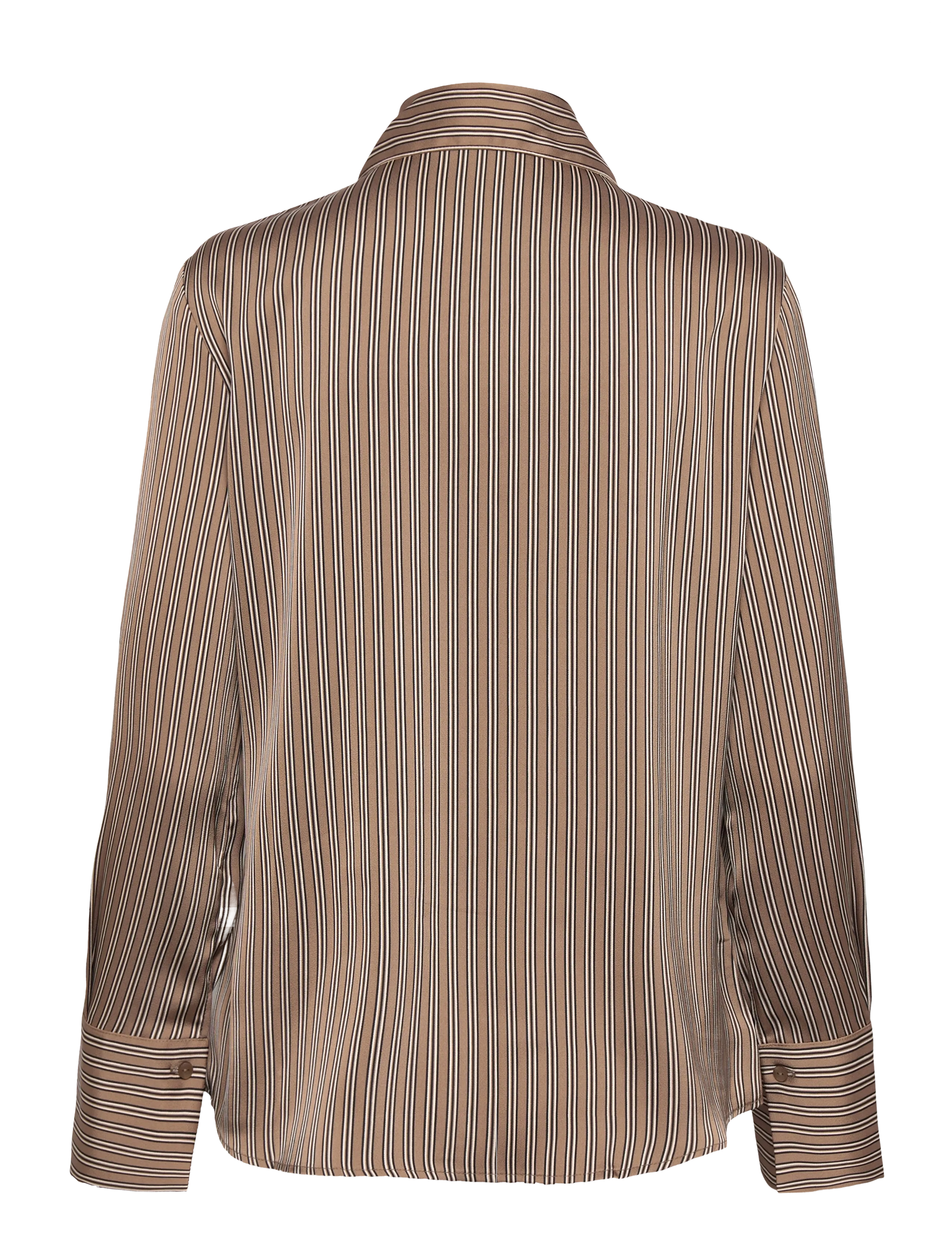 Mango - Satin striped shirt - langærmede skjorter - medium brown - 2