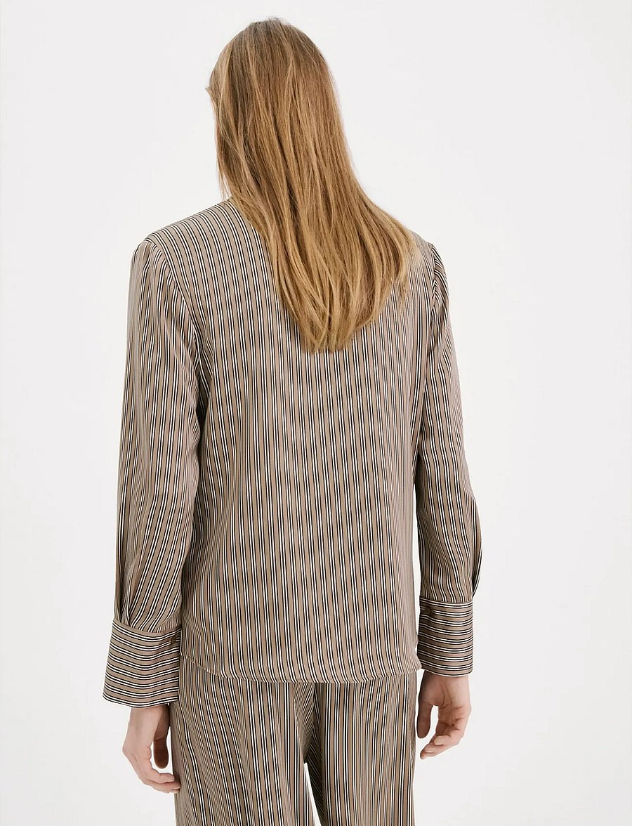 Mango - Satin striped shirt - pitkähihaiset kauluspaidat - medium brown - 3