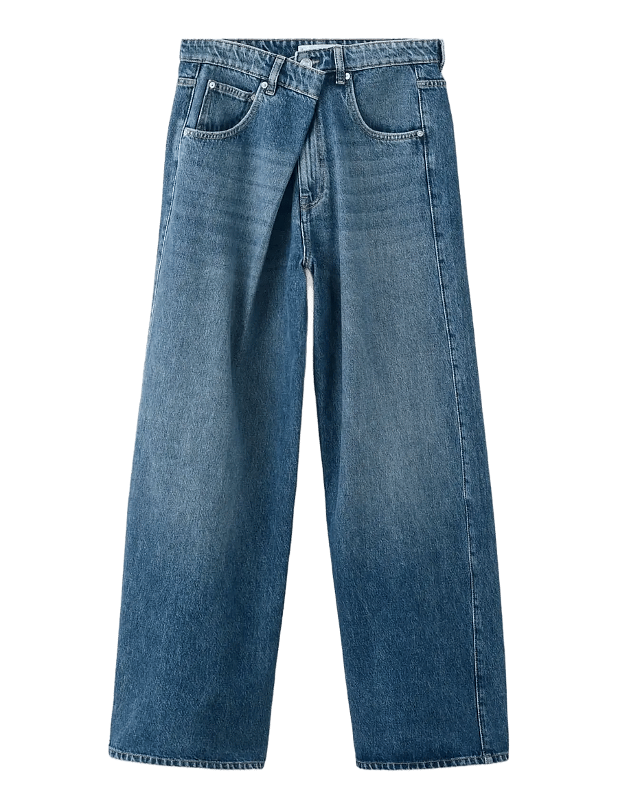 Mango - Mid-rise balloon jeans - barrel jeans - open blue - 1
