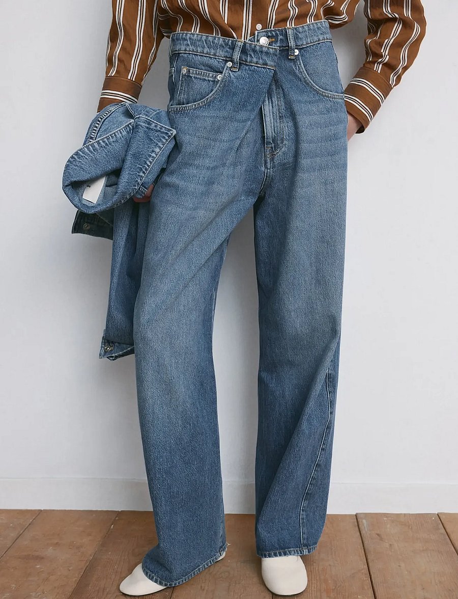 Mango - Mid-rise balloon jeans - barrel jeans - open blue - 0