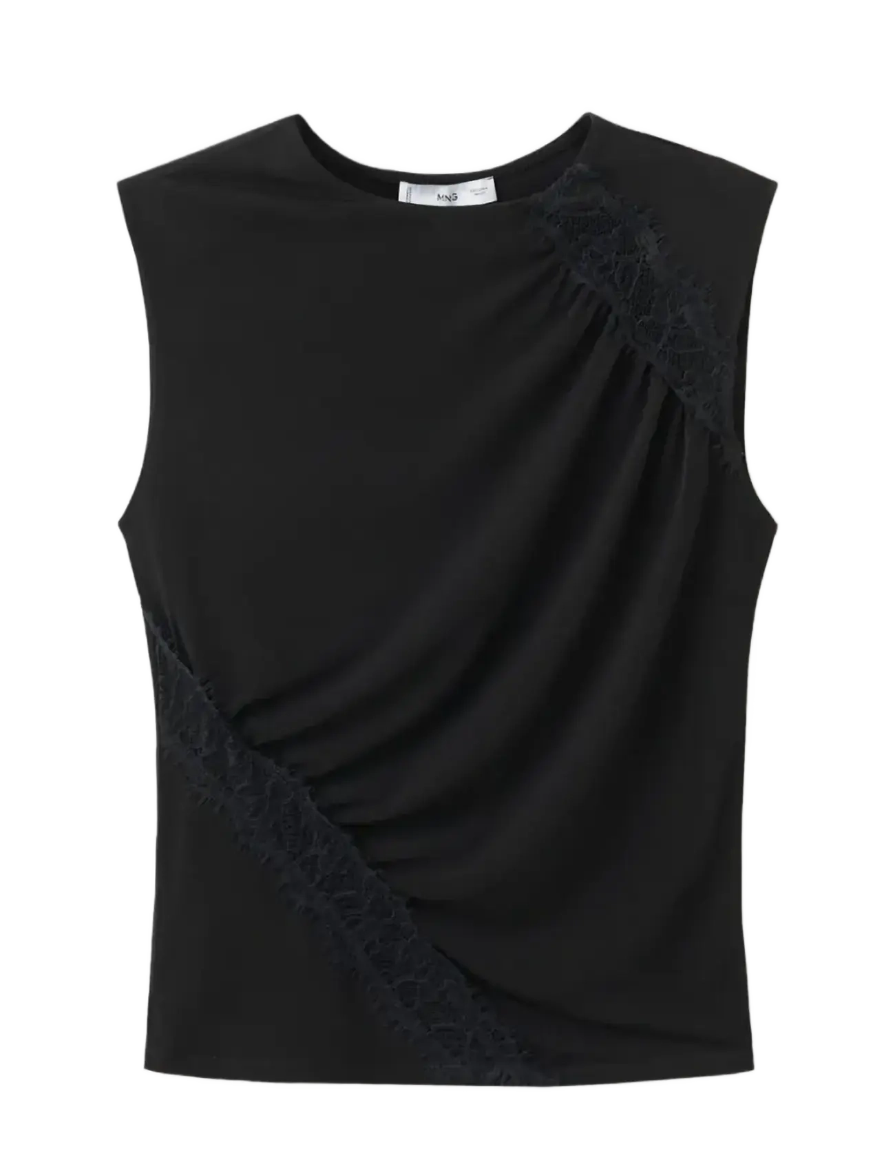 MANGO Ruched Fitted Oberteil Schwarz - S - Damen