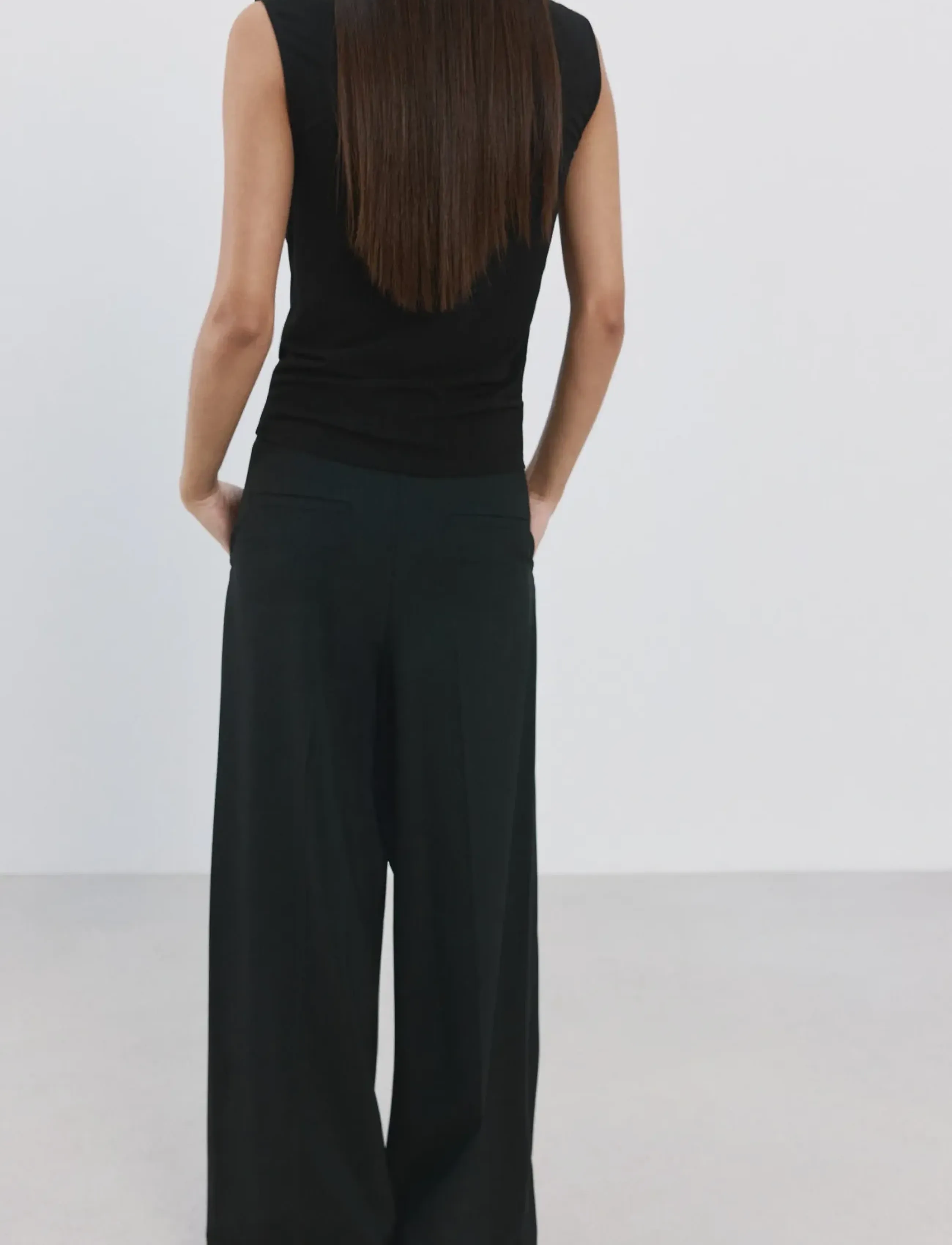 Mango - Ruched fitted top - lägsta priserna - black - 2