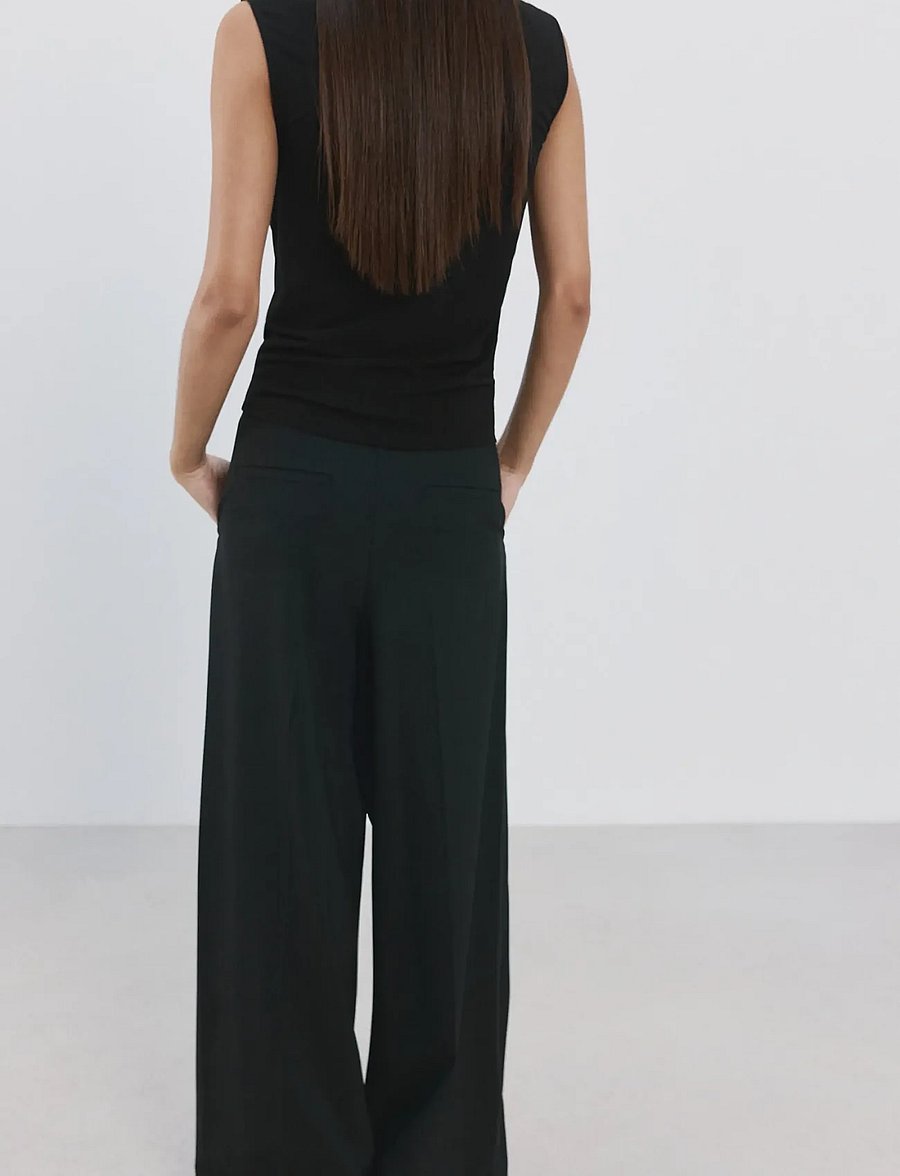 Mango - Ruched fitted top - linnen - black - 2