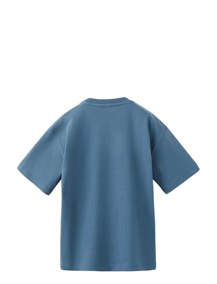 Mango - Printed cotton-blend t-shirt - kortärmade t-shirts - medium blue - 2