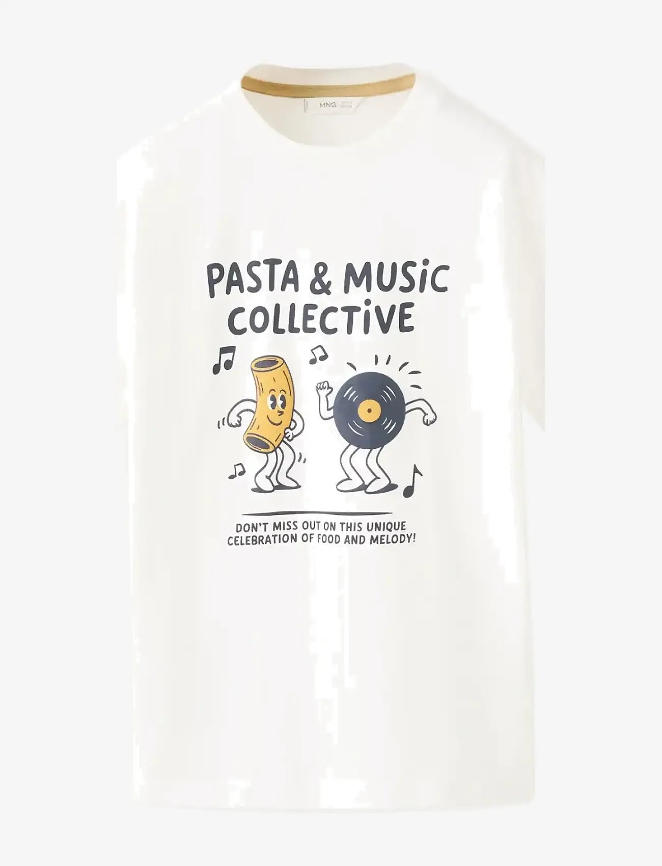 Mango - Printed cotton-blend t-shirt - sporttoppar - natural white - 0