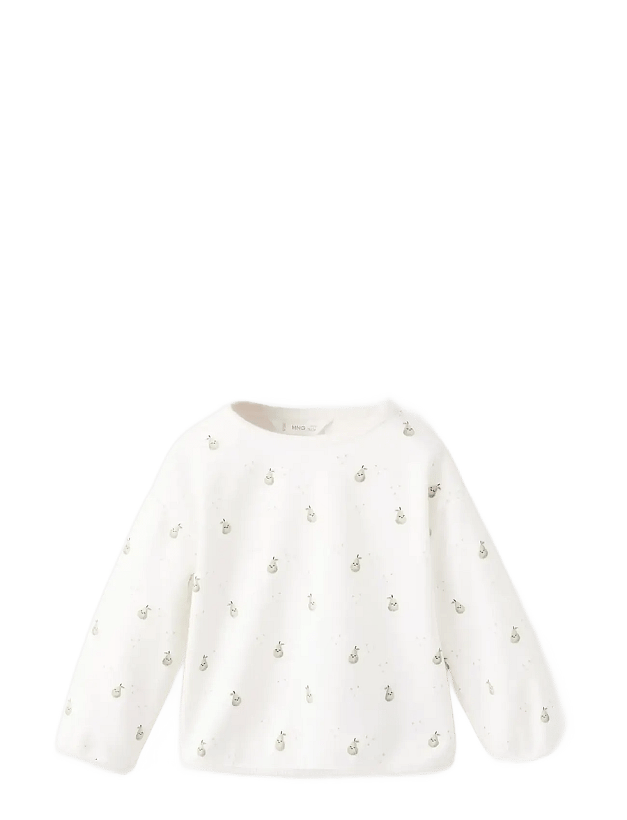 Mango - Printed cotton sweatshirt - sweatshirts - natural white - 0