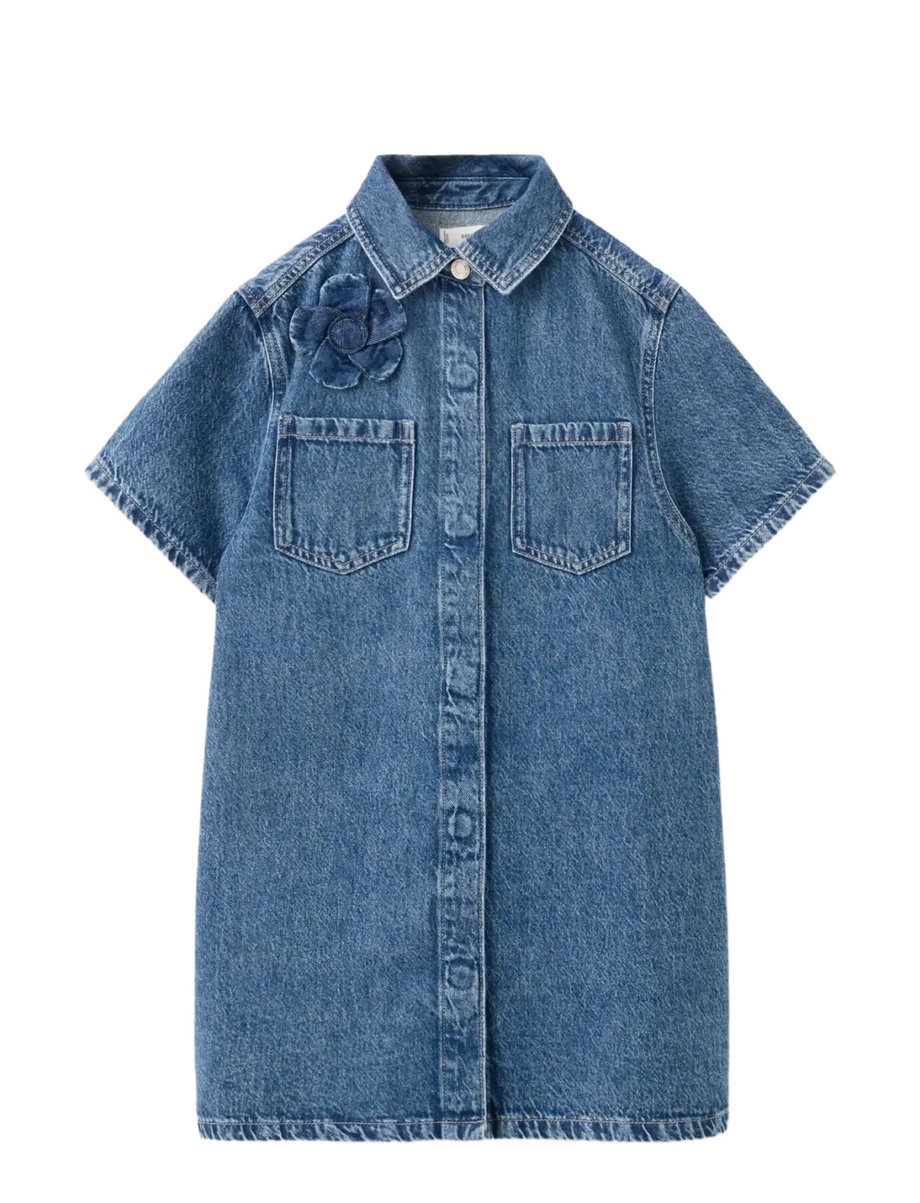 Mango Denim dress with flower detail - Neuheiten - OPEN BLUE / blue