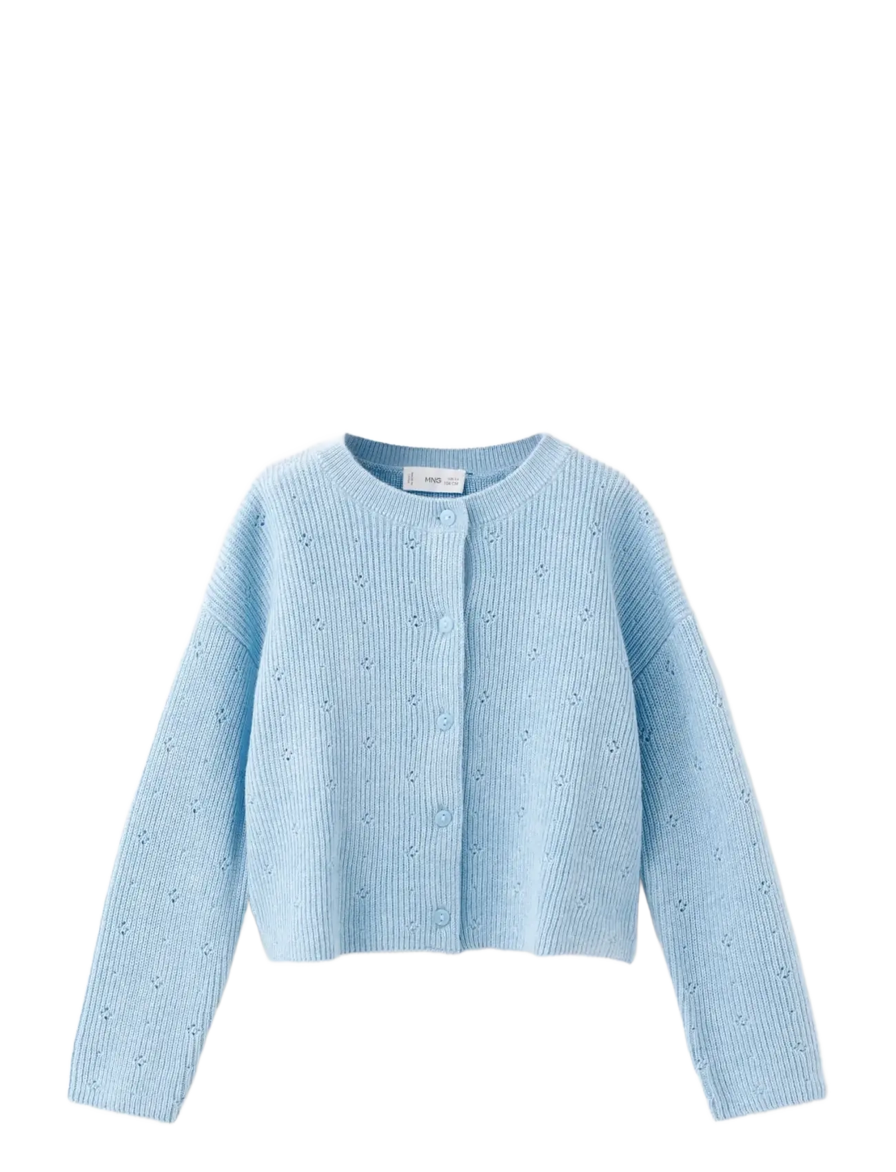 Mango Openwork detail knit cardigan - Strik - LT-PASTEL BLUE / blue