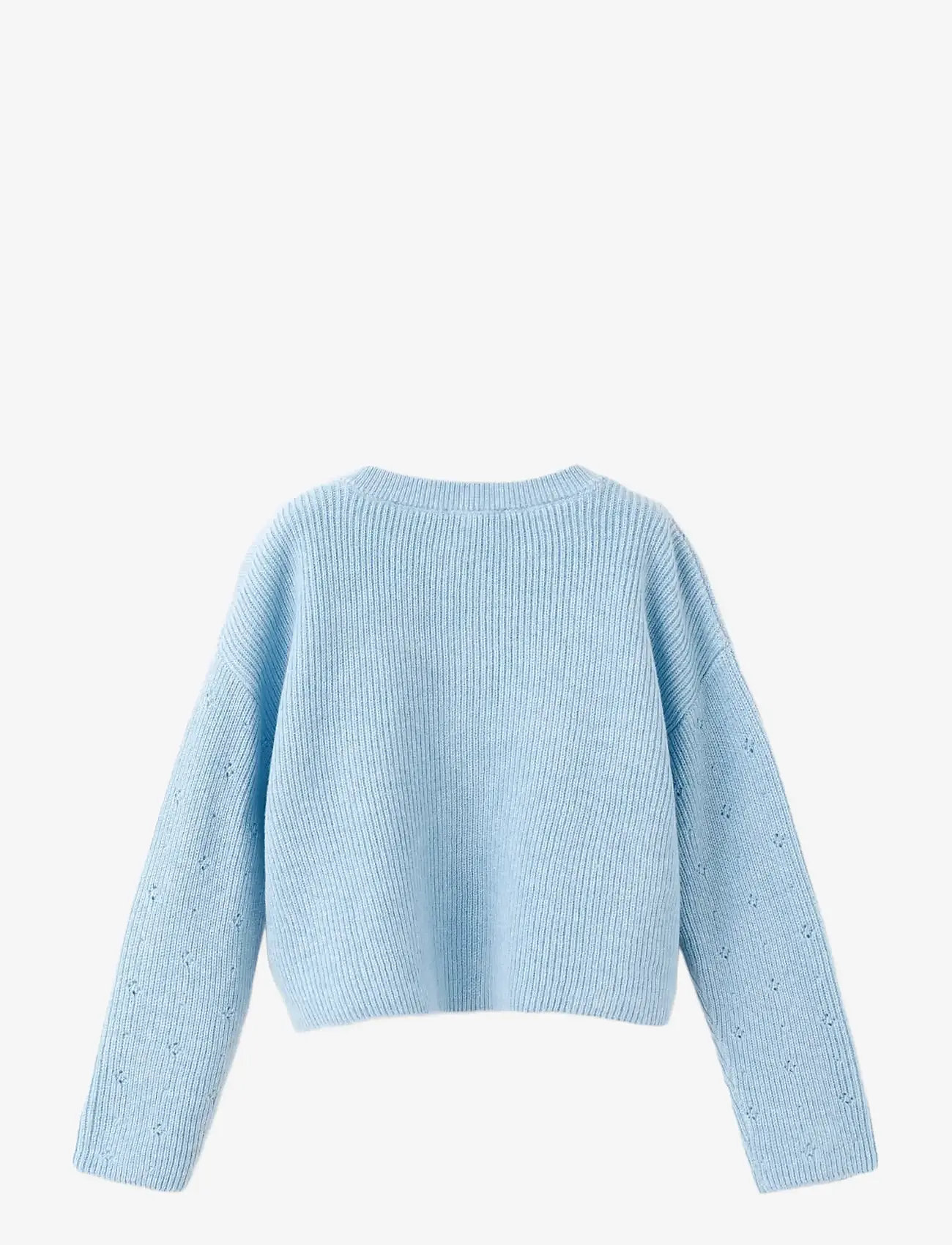 Mango - Openwork detail knit cardigan - cardigans - lt-pastel blue - 1