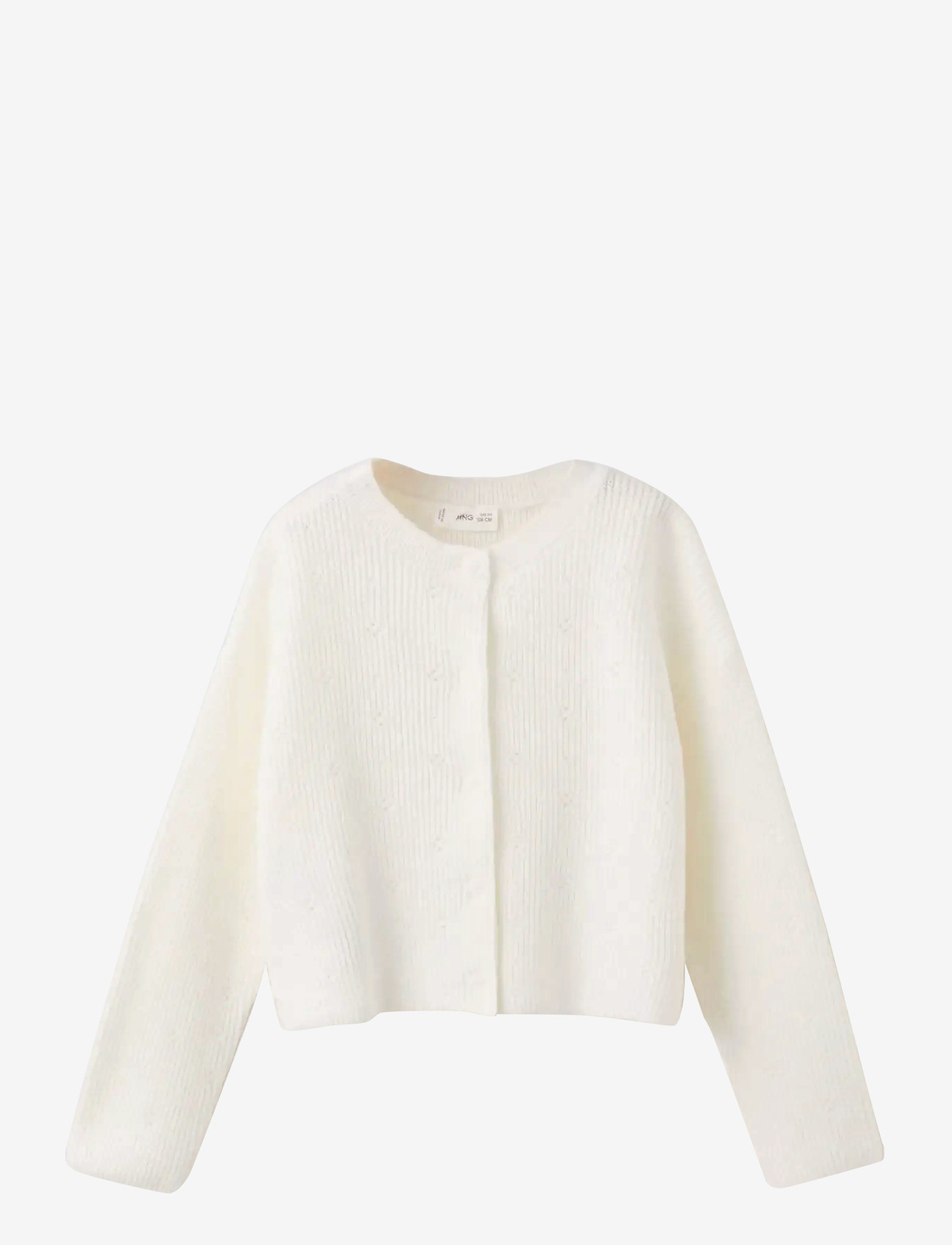 Mango - Openwork detail knit cardigan - cardigans - natural white - 0