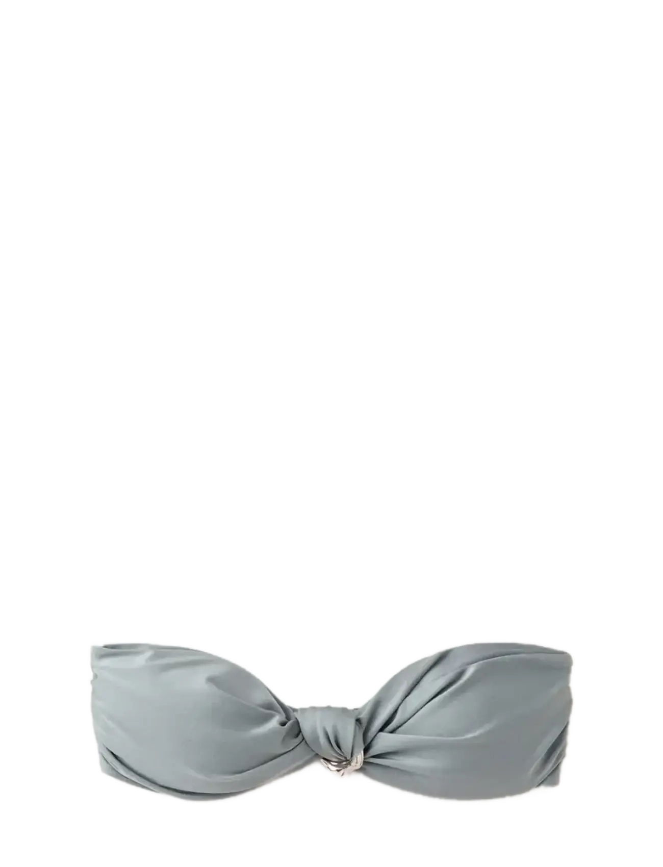 Mango Metallic detail bandeau bikini top - Bandeaubikinier - GREY / grey