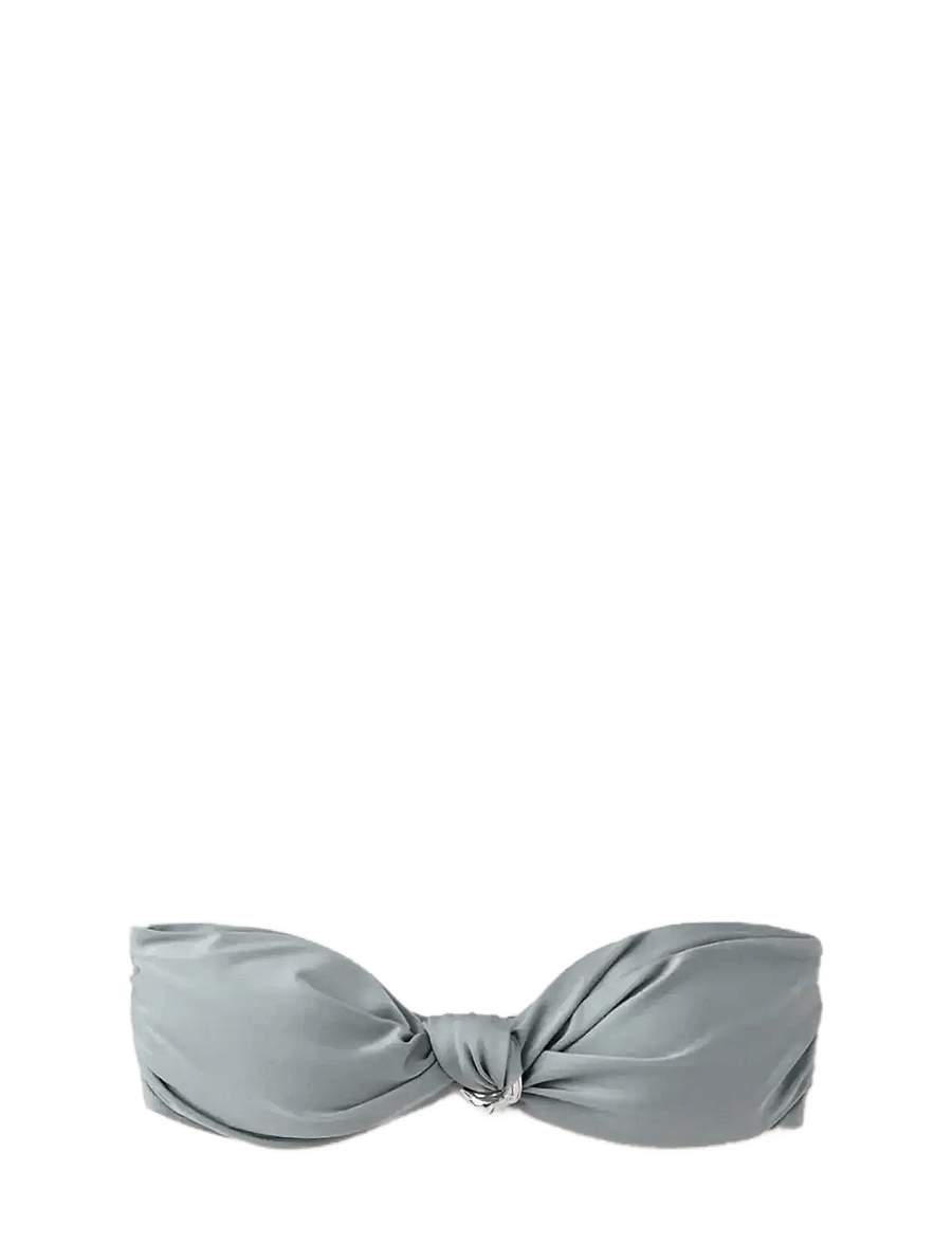 Mango - Metallic detail bandeau bikini top - bandeau-bikinit - grey - 1