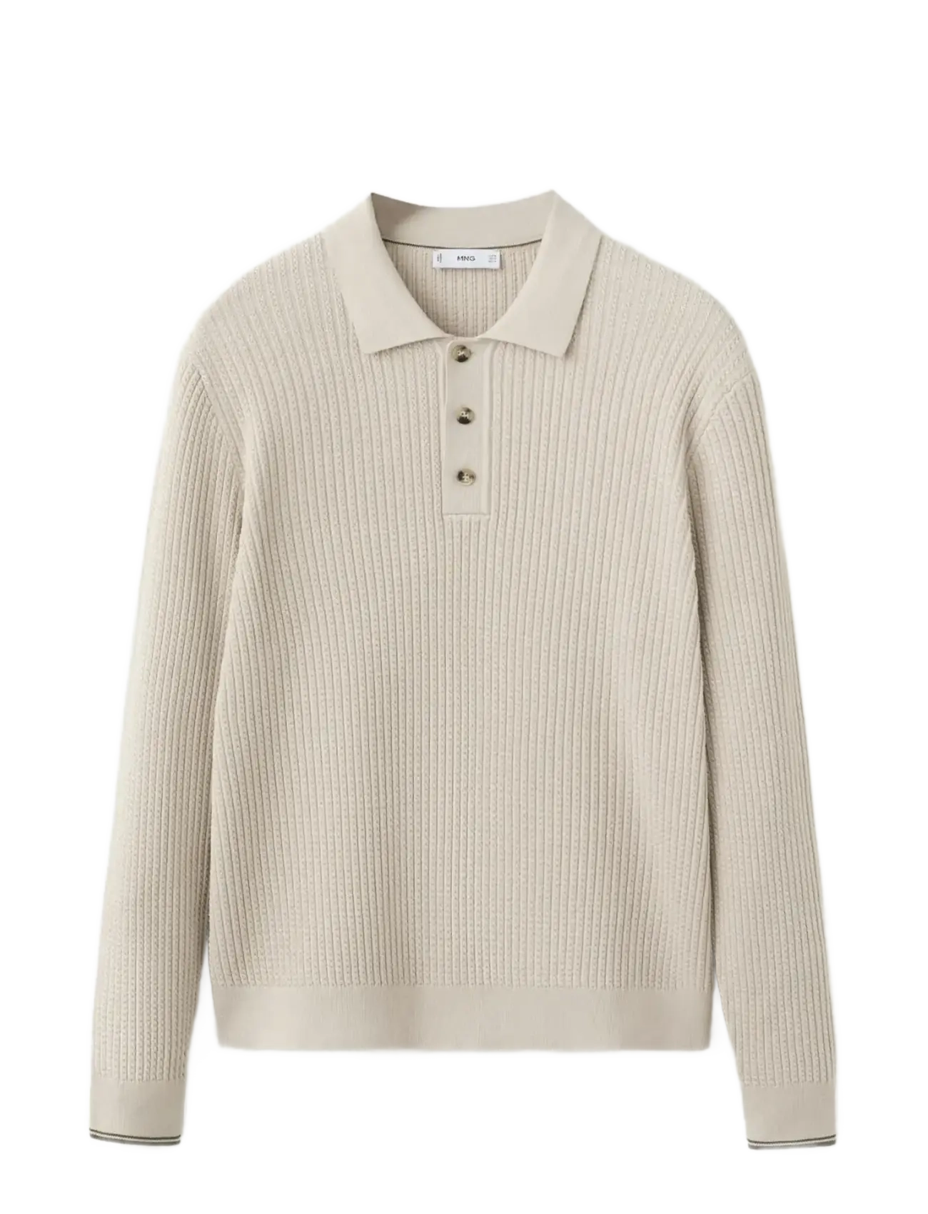 Mango Cotton-blend braided knitted sweater - Kläder - LT PASTEL BROWN / beige