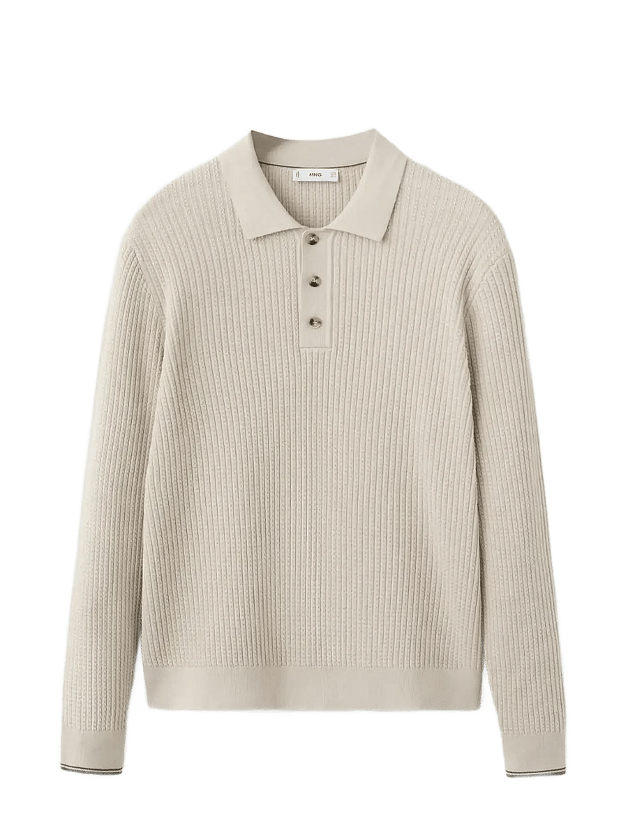 Mango - Cotton-blend braided knitted sweater - långärmade stickade pikétröjor - lt pastel brown - 1