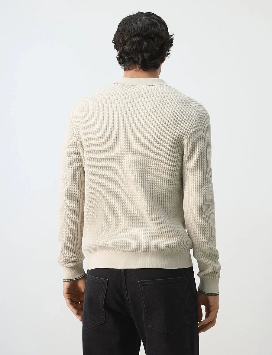 Mango - Cotton-blend braided knitted sweater - långärmade stickade pikétröjor - lt pastel brown - 2