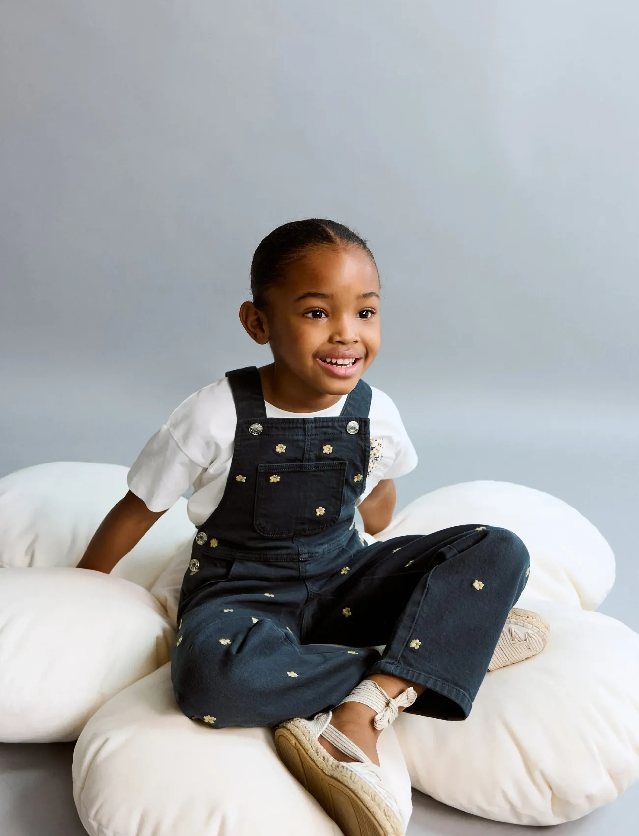 Mango Long embroidered floral dungarees - Dungarees - NAVY / navy