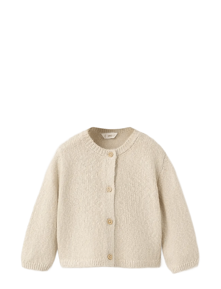 Mango - Knitted button cardigan - koftor - light beige - 0