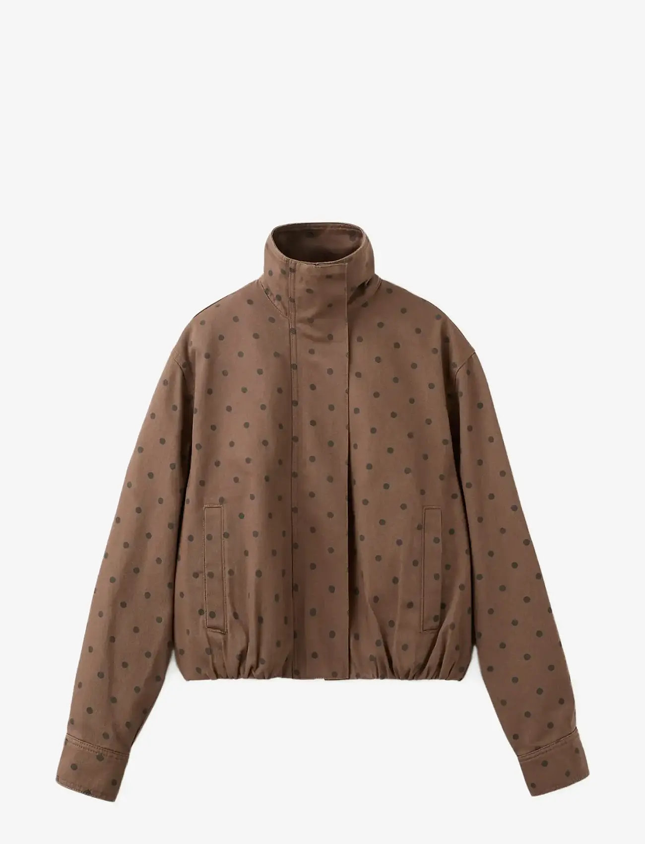 Mango - Denim bomber jacket with polka dots - forårsjakker - dark brown - 1