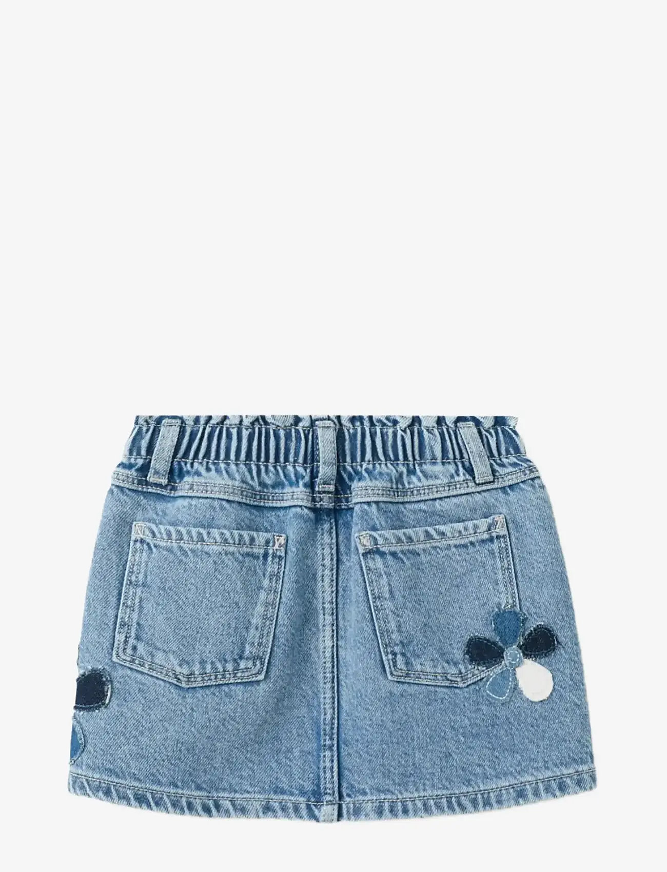 Mango - Denim skirt with flower detail - denimnederdele - open blue - 1