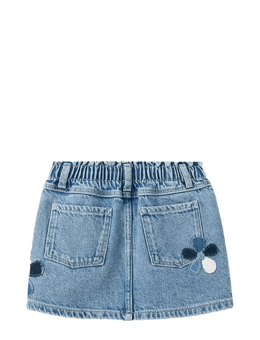 Mango - Denim skirt with flower detail - denimnederdele - open blue - 1